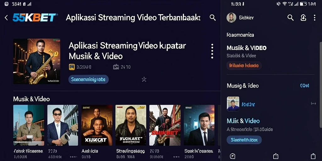 Tampilan antarmuka 55KBET yang menarik untuk streaming video.