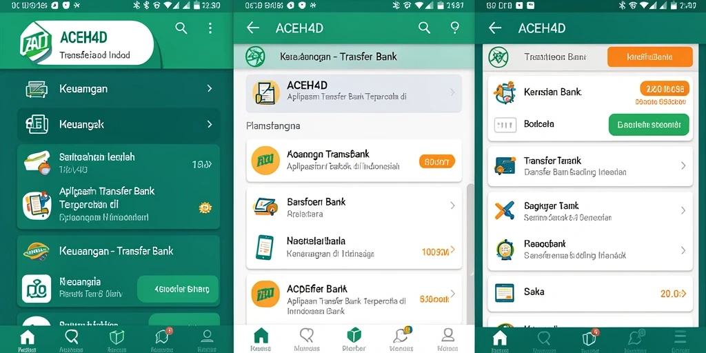 Antarmuka sederhana dan fungsional untuk transfer bank ACEH4D.
