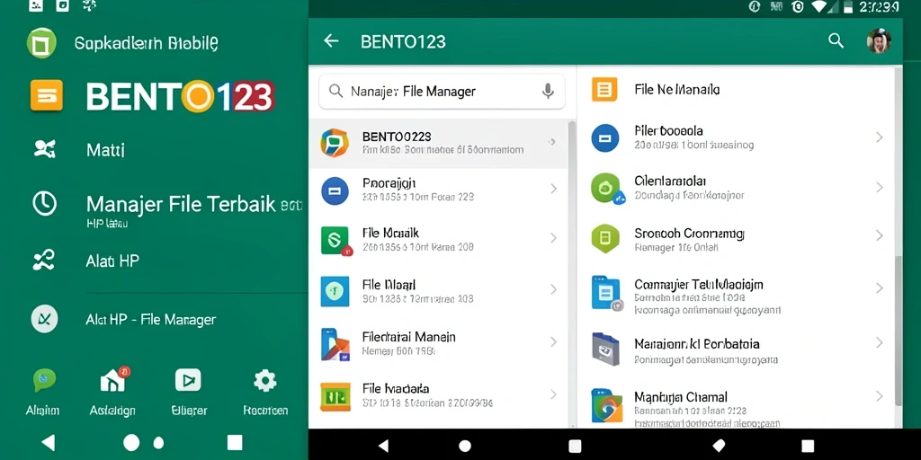 Antarmuka BENTO123 yang intuitif dan menarik untuk File Manager.