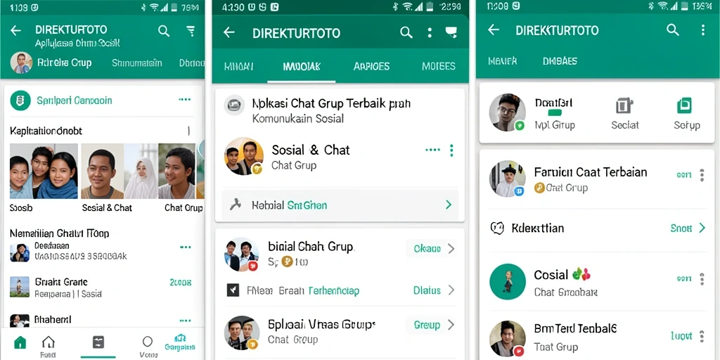 Tampilan antarmuka utama DIREKTURTOTO dengan fitur Chat Grup yang intuitif.