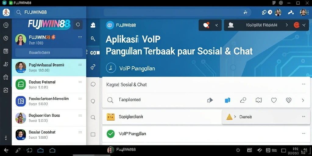 Antarmuka FUJIWIN88 menampilkan fitur VoIP Panggilan dengan jelas.