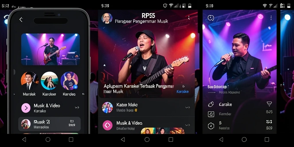 Tampilan antarmuka aplikasi Karaoke RP55 yang menarik dan user-friendly.