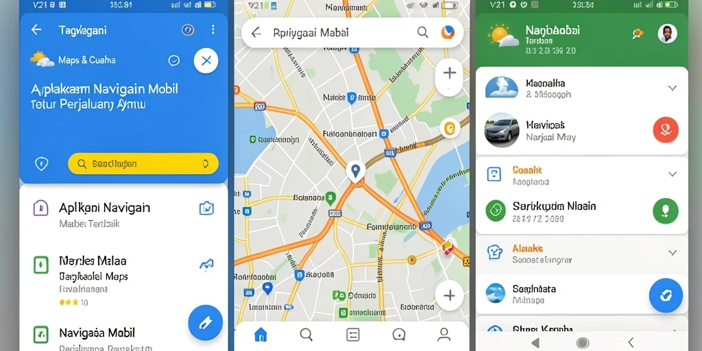 Tampilan antarmuka pengguna V21 untuk navigasi mobil yang intuitif.