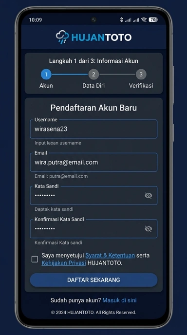Buat Akun Baru di hujantoto dengan Mudah